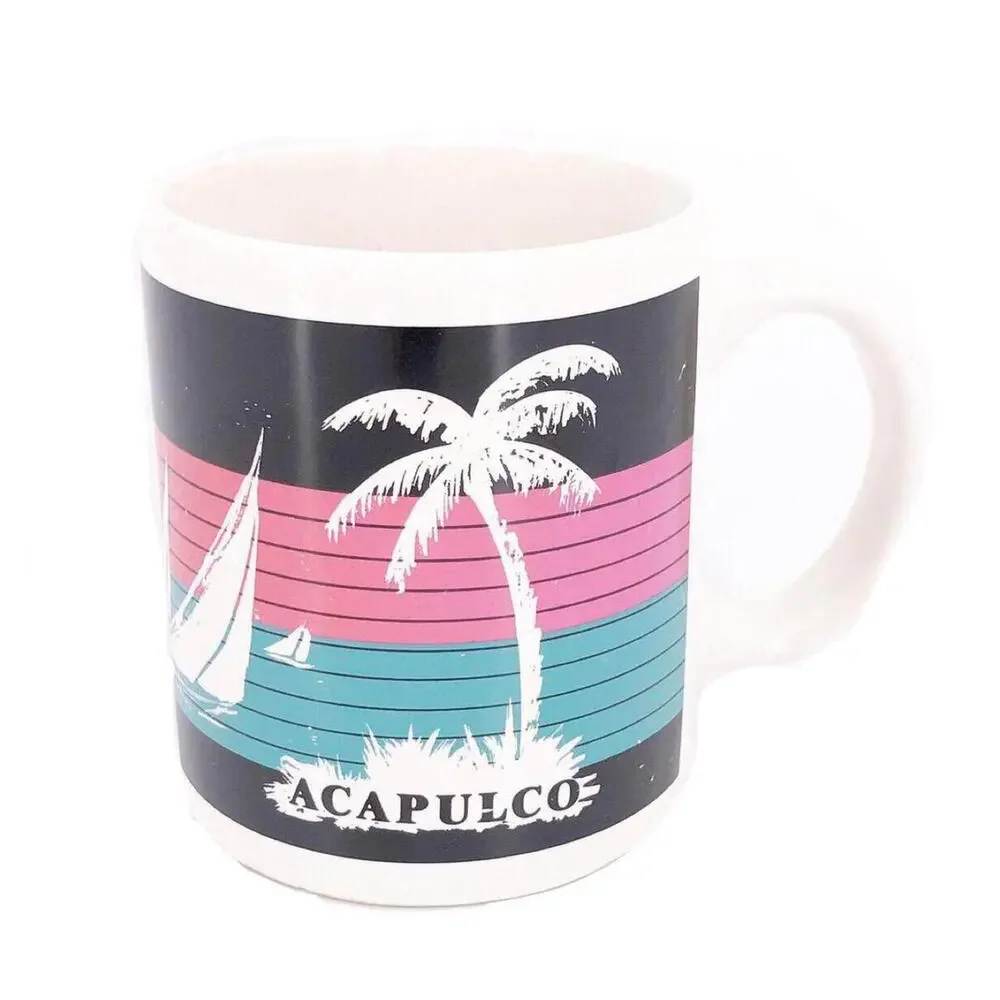 80s Acapulco souvenir coffee mug 1980s vintage SALE